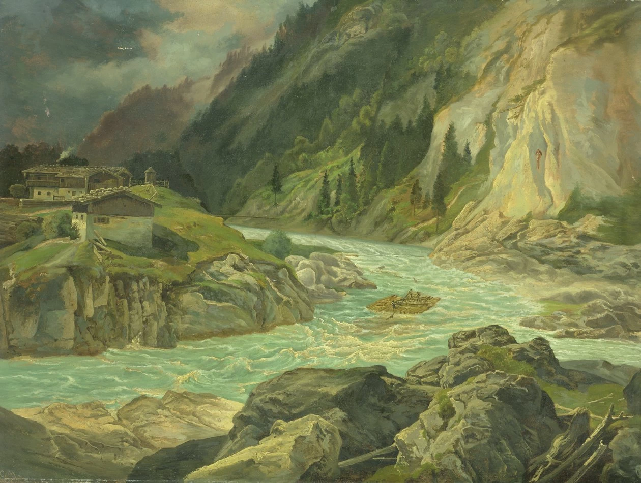 Rapide sul fiume Isar, 1830